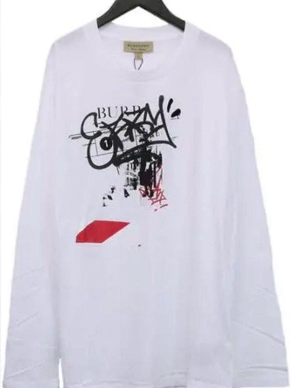 EXCELLENT CONDITION, WORN 2x BURBERRY GRAFFITI TICKET PRINT L/S RT 335.00 AUTH.